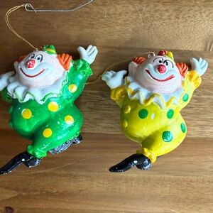 Colorful Clown Blown mold  Ornament Set